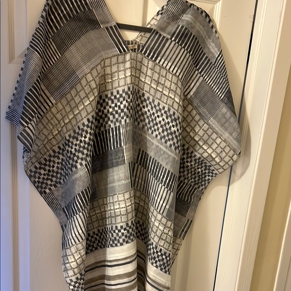 Blue and White Geometric Patterned Beach Coverup -never worn